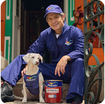 Pintor con perro